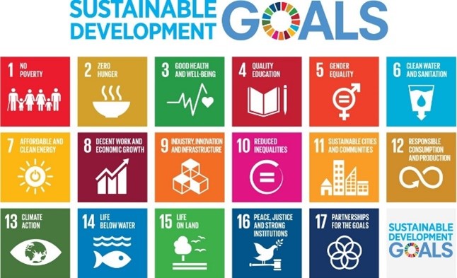 Icons for the United Nations' 17 Sustainable Development Goals.